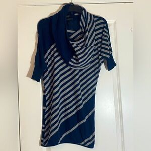 Jessica Simpson Striped Top with neck scarf in Navy and